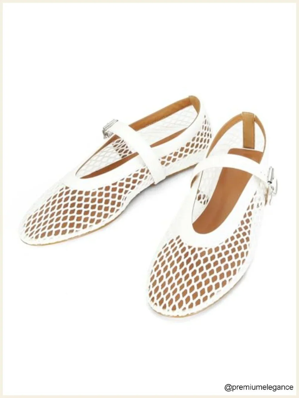 Mesh Ballet Flats Fishnet Ballerina Flats Buckle Strap Mary Jane Casual Dress